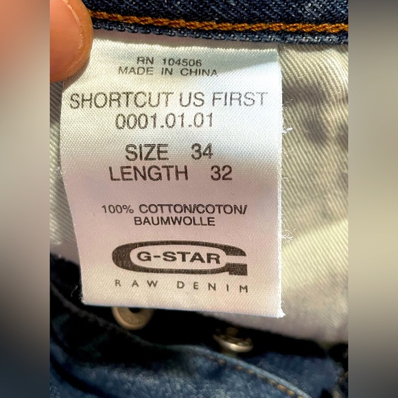 VINTAGE G-STAR RAW “SHORTCUT US FIRST” SELVEDGE DENIM 34x32 OG PAIR CRAZY RARE!! - Picture 15 of 16